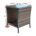 thumbnail image 5 of Gzxs Patio Wicker Side Table, Outdoor PE Rattan End Table with Tempered Glass Top and Storage Open Shelf, 19.25" Square Small Coffee Table for Deck Porch Garden Backyard - Brown, 5 of 7