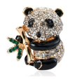 thumbnail image 1 of Broche panda en Émail de Cristal en Bambou pour Femmes, 1 of 5