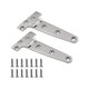 thumbnail image 1 of Bisagra en T shaofei de alta resistencia 2 piezas 6 pulgadas x 3 pulgadas Acero inoxidable 316 Plateado, 1 of 5