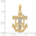 thumbnail image 4 of FJC Finejewelers 14k Two-tone Gold Mariner's Crucifix Charm, 4 of 7