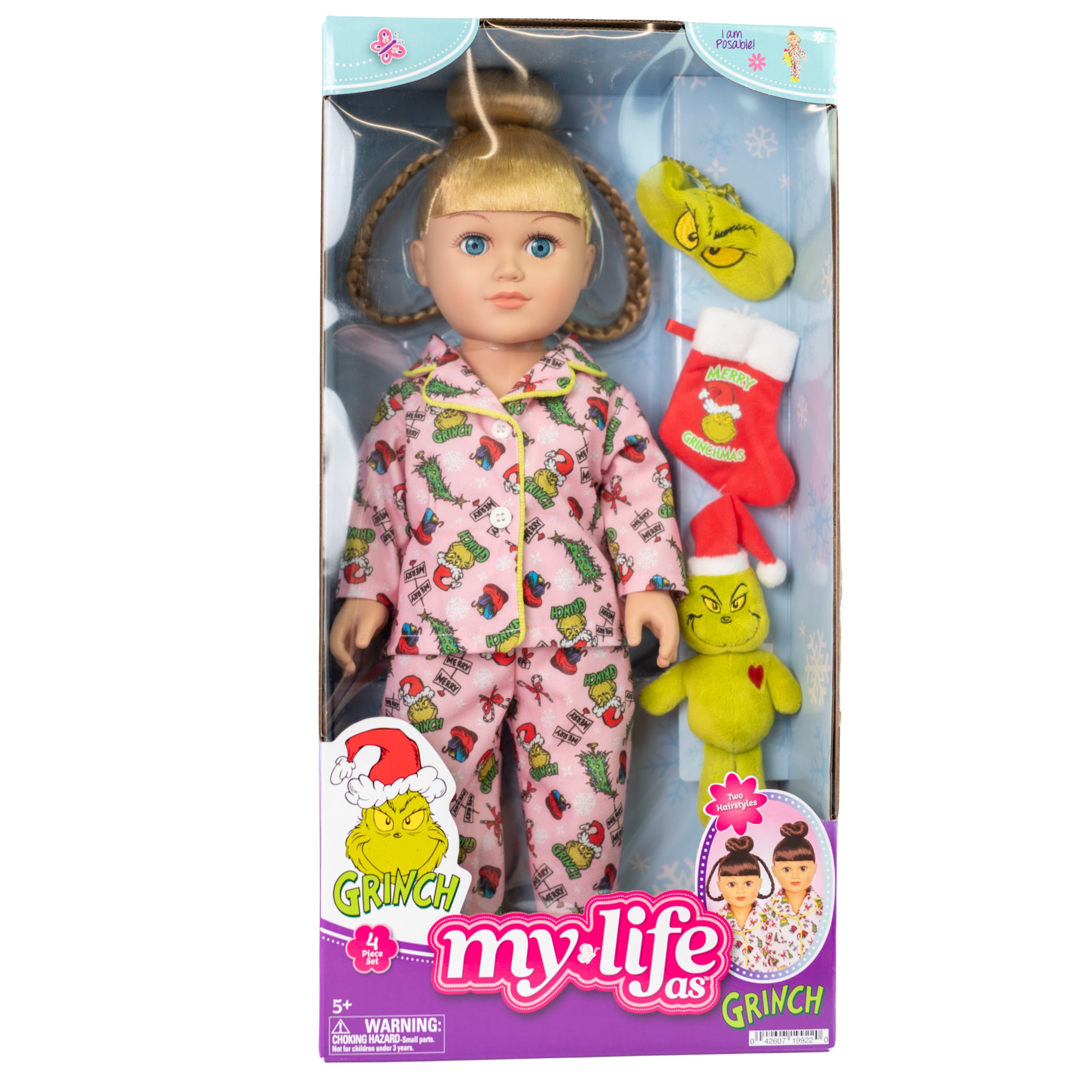My Life As Poseable Grinch Sleepover 18 inch Doll, Blonde Hair, Blue Eyes