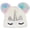 White With Colorful Pompom, variant on Little Girls Winter Sequin Unicorn Beanie Hat with Pom Pom Knit Cap for
