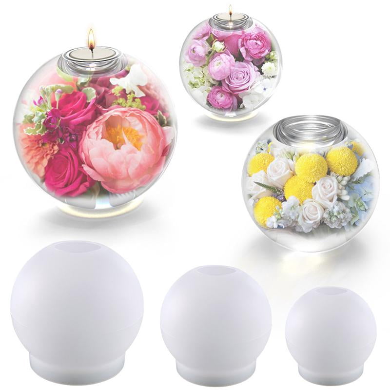 BQBQERT 3pcs Epoxy Resin Holder Mold Silicone Candlestick Hand