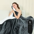 thumbnail image 3 of Heated Blanket Cotton Material Adjustable Temperature Intelligent Control Machine Washable Multifunctional for Home Bedroom Living Room Relaxation, 3 of 8
