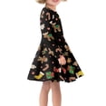 thumbnail image 2 of FKELYI Christmas Print Long Sleeve Dresses Size 7-8 Elastic Cartoon Dress for Girls Midi Length Teen A Line Skater Casual Twirly Dress, 2 of 4