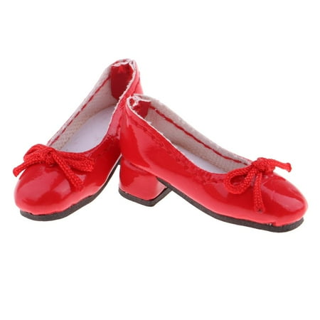 

Daily Wear Block Heel Leather Shoes for 1/6 Doll Accessory Red