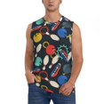 thumbnail image 1 of Bingfone Bowling Ball Pattern Men's Tank Tops Workout Sleeveless Tee Shirts Running Beach Tanks for Men-Large, 1 of 7