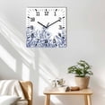 thumbnail image 3 of Blue Spring Floral Wooden Wall Clock Silent Non Ticking, Watercolor Botanical Summer Vintage Square Wall Clocks Battery Operated, Decor Clock for Home Office, Living Room, Kitchen, 12 Inch, 3 of 9