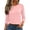 20# Pink, variant on 3/4 Length Sleeve Women Tops Crew Neck Blouses Dressy Casual Summer T Shirts Loose Fit Business Work Clothes Navy S