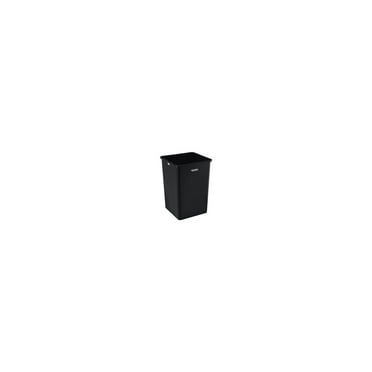 Global Industrial Square Plastic Garbage Can, Black, 35 Gallon