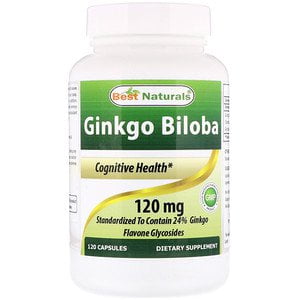 Best Naturals, Ginkgo Biloba, 120 mg, 120 Capsules (Pack of