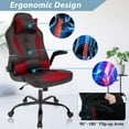 thumbnail image 2 of Dkelincs PC Gaming Chair Ergonomic Office Chair with Lumbar Support Flip Up Arms Headrest Adjustable Computer Desk Chair for Adults, Red, 2 of 7