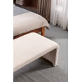 thumbnail image 3 of 43.3'' Ottoman Bench with Boucle Fabric, End of Bed Bench with Golden Metal Legs, Upholstered Entryway Bench for Living Room Bedroom Entryway, Beige, 3 of 7