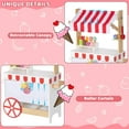 BRINJOY Ice Cream Cart for Kids, Wooden Pretend Play Market Stand