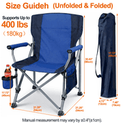 Camping Chairs for Adults, Portable Folding Lawn Chairs with Side Pockets & Cup Holder for Outside, Fishing, Camp & Garden