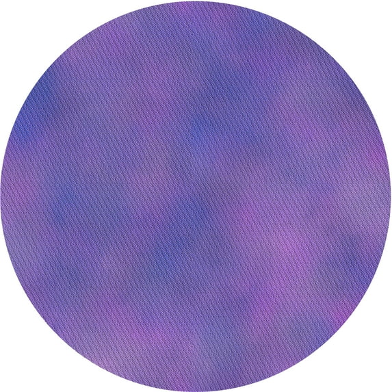 Ahgly Company Machine Washable Indoor Round Transitional Purple Area Rugs, 7' Round