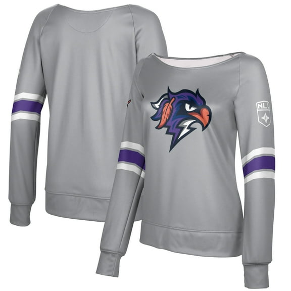 Women's Epoch Lacrosse Gray Halifax Thunderbirds Boat Neck Pullover Sweatshirt