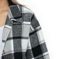 thumbnail image 3 of Women's Gameday Couture  Gray Austin FC Fieldside Fun Plaid Button-Up Long Sleeve Overshirt, 3 of 3