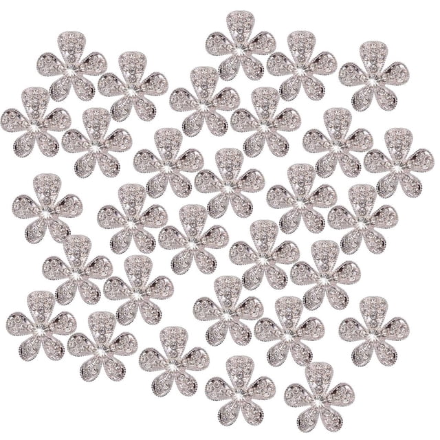 Adornos Cristalinos de Flatback Rhinestone 30pc Artes de Color Plata Regalo Sunnimix Botones de cristal
