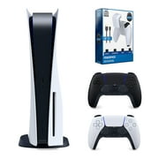 Sony Playstation 5 Disc with Extra Controller and Surge Battery Pack Bundle - Midnight Black