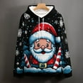 thumbnail image 6 of Adult Christmas Santa Claus Graphic Hoodie, 3D All Over Print Holiday Pullover Sweatshirt with Hood & Pocket, Funny Ugly Christmas Sweater Style, 6 of 7