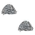 thumbnail image 3 of Matsuzay Ducha Gorros de baño Estampado de flores Impermeable Reutilizable Elástico Ajustable Gorro Universal Largo Corto Sombrero Raya de Raya de cebra 2piezas, 3 of 6