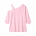 thumbnail image 3 of Warop Women's 3/4 Sleeve Tunic Top Casual Asymmetric Cold Shoulder Blouse Stylish Solid Shirts, 3 of 6