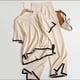thumbnail image 5 of Womens Knit Short Sleeve Pullover Tops & Pants Set Solid Breathable Fabric Loose Top & Shorts for Women Girls and Ladies, 5 of 5
