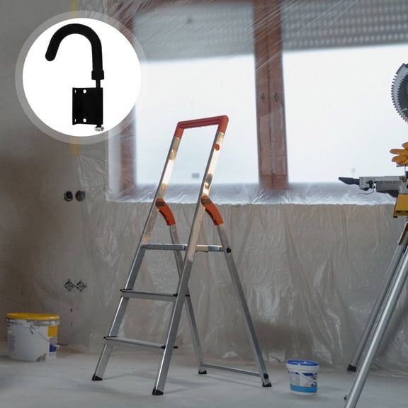 FOMIYES 2Pcs Outdoor Ladder Hooks for Garage and Wall Made with Stainless Steel and Rubber Grip
