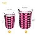 thumbnail image 3 of Cauagu pink and black argyle for Laundry Basket,Collapsible Organizer Basket for Storage Bin Toy Bins Gift Baskets Bedroom Clothes Children Nursery Hamper-Small, 3 of 6