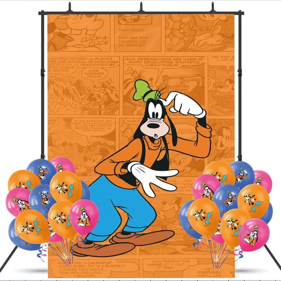 Goofy Banner Backdrop Background Birthday Balloons Party Supplies Taspestry Poster Wall Decor