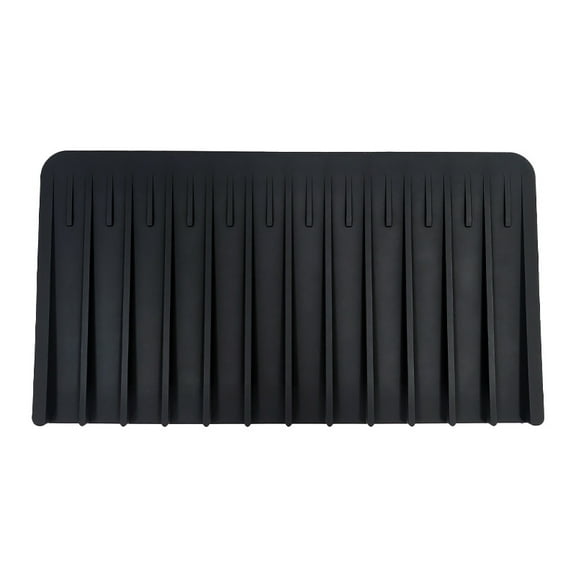 Kitchen Self-Draining Silicone Dish Drying Mat - Sloped Silicone Countertop Drain Mat & Dish Drying Pad for Kitchen Counter - Black