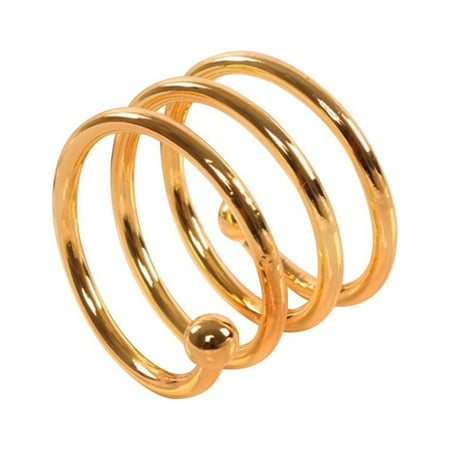 

10pcs Hollow Out Napkin Ring Handmade Serviette Buckle Holder For Wedding Party Dinner (Golden)