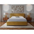 thumbnail image 3 of Omax Decor Chloe Fabric Upholstered Platform Queen Bed in Gold, 3 of 9