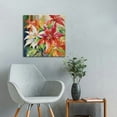 thumbnail image 4 of ARISTURING Poinsettia Leaves Wall Art, Christmas & Winter Artwork, Festive Red & Green, Flowers, Floral, Premium Gallery Wrapped Canvas Decor, Ready to Hang, 16x16 inch, 4 of 4