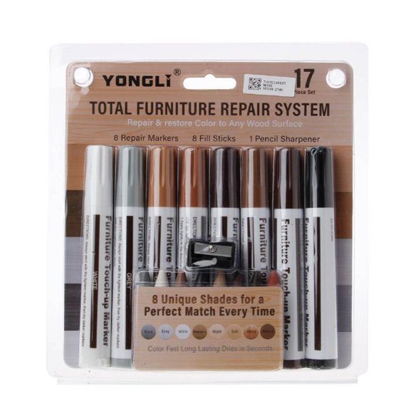 yingyy 17 Pcs / meubles de meubles marqueur de plancher de peinture stylo bois Râpe Réparateur le Craie de Cire écologique