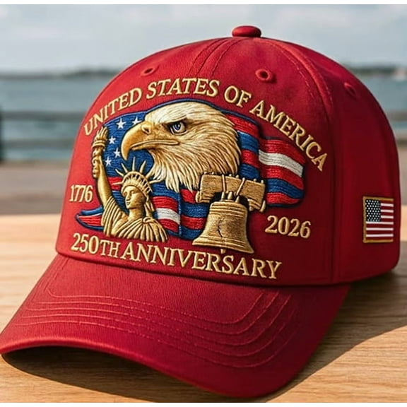 Eagle – United States 250th Anniversary Hat, Adjustable Bald Eagle Printed Patriotic Baseball Cap for Men Women Multi