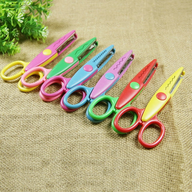 Decorative Paper Scissors for DIY Crafting with Unique Wavy Pinking and Scallop Border Designs 6PCS