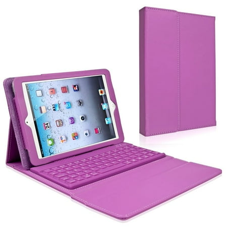 Insten Leather Case Stand with Bluetooth Keyboard For Apple iPad Mini 1 / 2 with Retina Display / 3 , Purple
