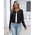 thumbnail image 2 of Wrongduck Women's Knit Bolero Shrug Cardigan 2026 Cropped Button Down Sweater Long Sleeve Lightweight Layering Top for Dresses and Formal Outfits, 2 of 11