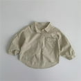 thumbnail image 2 of Ruyang Baby Boys Cotton Linen Shirts Long Sleeve Thin Button down Collar Tops with Pockets Toddler Plain Fall Casual Shirts, 2 of 9
