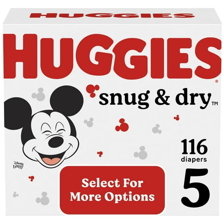 Huggies Snug & Dry Baby Disposable Diapers Huge Pack - Size 5 - 116ct