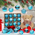 thumbnail image 5 of Adornos navideños azules, Adornos navideños pintados de 6 cm, Adornos navideños gigantes, Textura escarchada con purpurina pintada, 16 piezas de decoración colgante de plástico, Fondos de festivales Xemadio HY-0006, 5 of 5