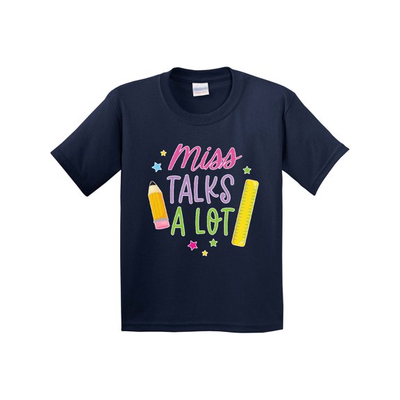 Inktastic Back to School Miss Talks a Lot Youth T-Shirt