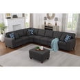 thumbnail image 2 of Devion Furniture 8-Piece Upholstered Modern Fabric Sectional with Ottoman-Color:Gray, 2 of 4