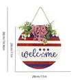 thumbnail image 2 of 4th of July Welcome Door Sign,America Patriotic Sign for Front Door Decor,Independence Day Decor Doorplate Round Wood Hang American Patriotic for Front Door Porch Wall Window Memorial Day Decor, 2 of 6