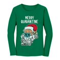 thumbnail image 1 of Tstars Merry Quarantine 2020 Santa Face Mask Ugly Christmas Women Long Sleeve T Shirt, 1 of 4