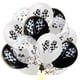 thumbnail image 1 of 15 globos inflables para fiesta, confeti de lentejuelas y banderas de carreras en blanco y negro (5 blancos, 5 negros y 5 plateados), 1 of 6