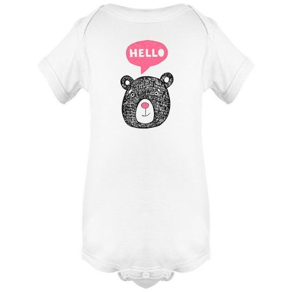 Hello, Cute Happy Bear Head Bodysuit Infant - Babies Onesie