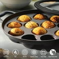 thumbnail image 2 of Tramontina Utsava Pre-Seasoned Cast Iron Appam Pan, 12-Hole Appe Pan with Lid, Great for Paniyaram, Takoyaki, 2 of 8